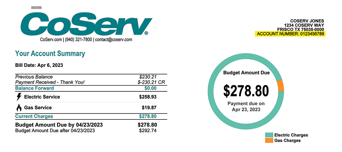 Your account number is located in the upper right hand of your monthly bill statement. 