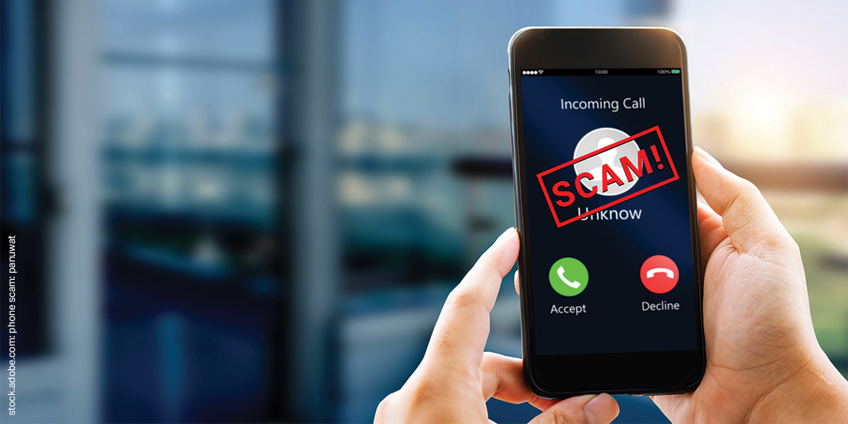 Phone Scam Scam, fraud or phishing concept.