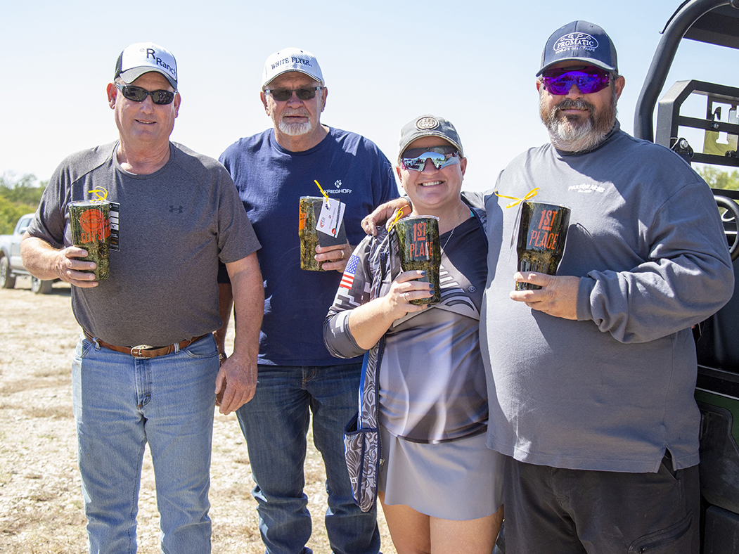 1st place: Team 5 R Ranch came in first place with 334 points. The team: Guy Sampson, Amanda Sampson, Eddie Nicholson and Jeff Richardson (Photo by JANIE MANN)
