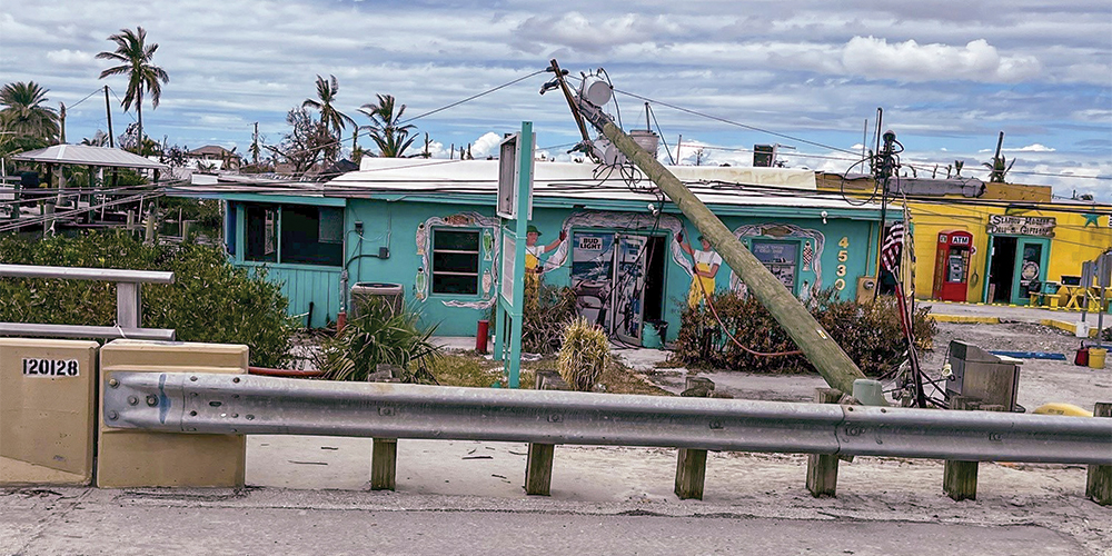 The devestation on Sanibel Island in Lee County. Photo by CoServ Operations