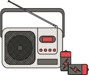 BATTERY RADIO AND BATTERIES