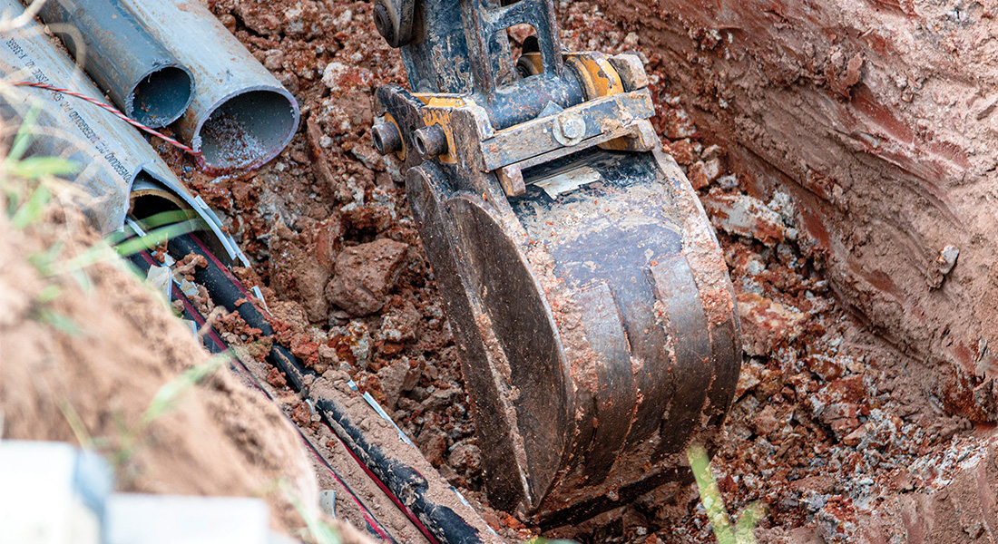 Underground hit electric line in Krugerville. Work completed by contractor, TSU.