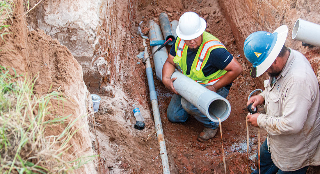 Underground hit electric line in Krugerville. Work completed by contractor, TSU.