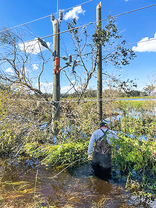 CoServ sends two lineman crews to Florida to restore power after hurricane Ian. Photos from the Field submitted by LUKE HAWKINS