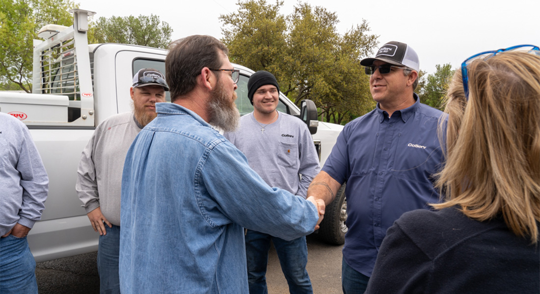 CoServ donates a Ford F250 truck to Children's Advocacy Center for North Texas to use in the maintenance of their facilities. Photos by BRIAN ELLEDGE