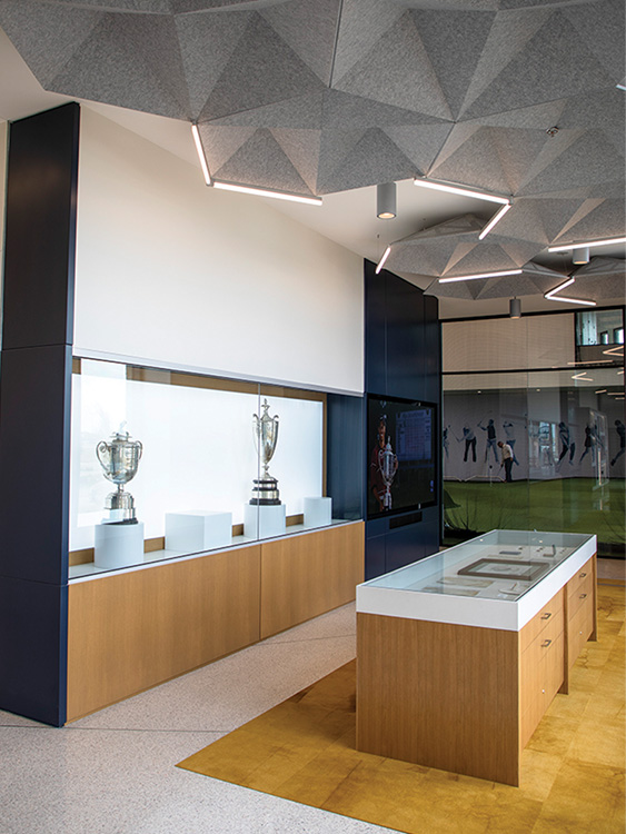 The main floor features a trophy case.
