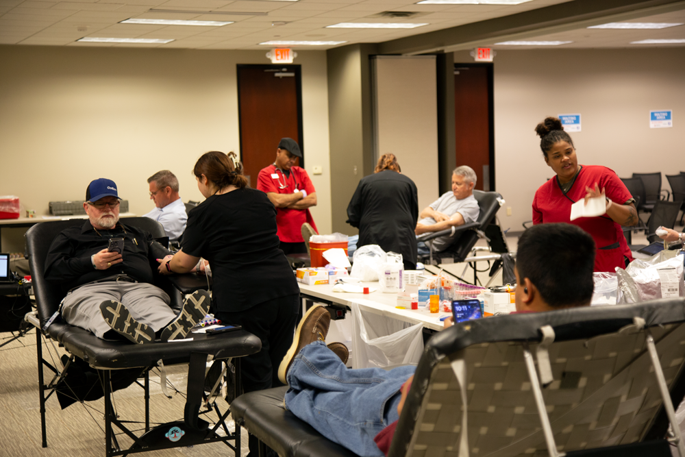 Packed room at CoServ Blood Drive