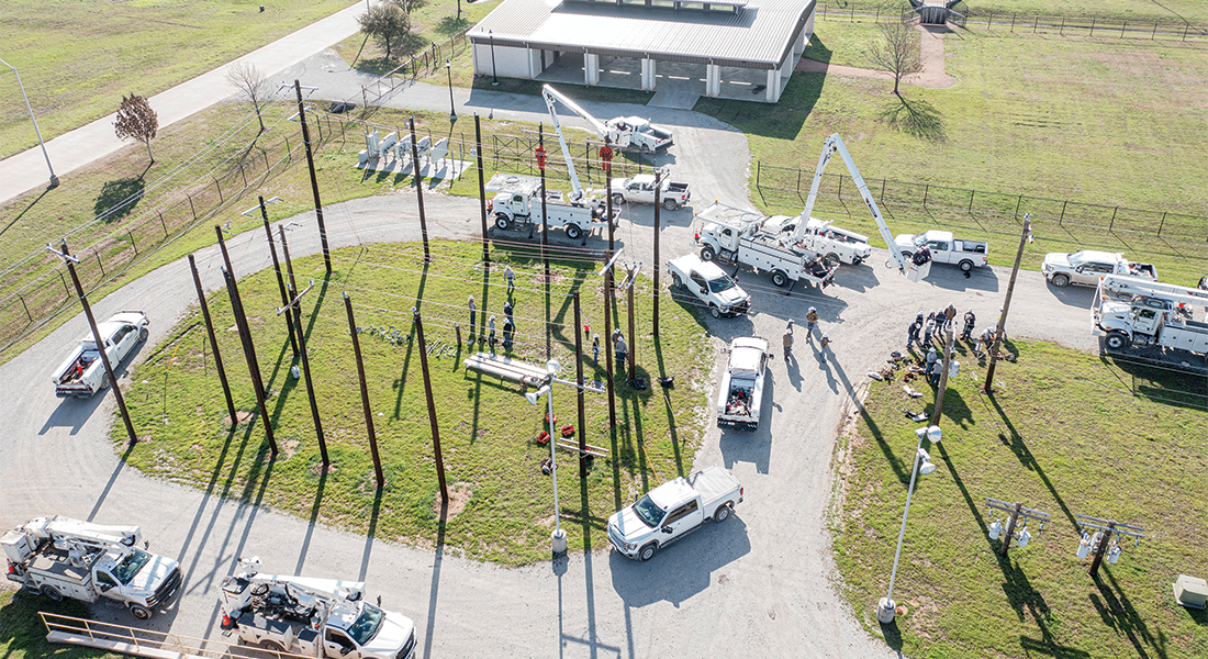An aerial view of CoServ's training yard. Photo by KEN OLTMANN