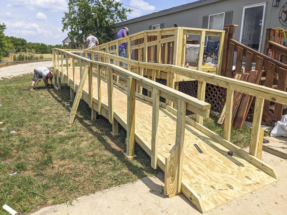 The nearly completed ramp measures 56-feet long. Photo by NICHOLAS SAKELARIS/CoServ