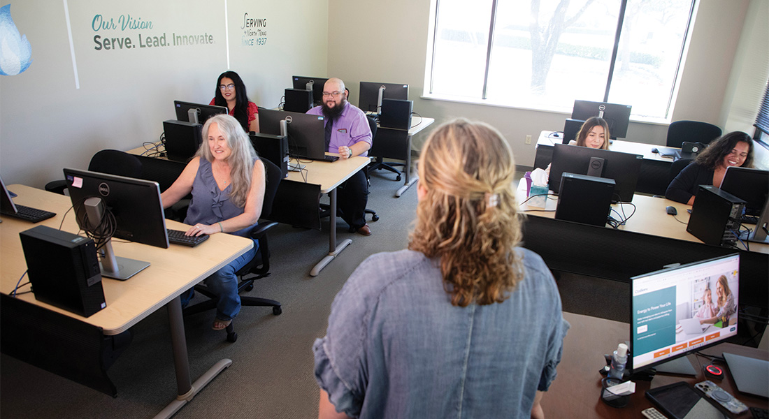 Training and Process Improvement Supervisor Brianna McBride teaches a training class.