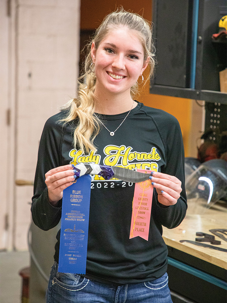 Jacie Brown won ribbons for this knife.