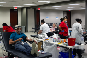 CoServ Employees and the general public alike donate blood at the fall blood drive at CoServ headquarters in Corinth.