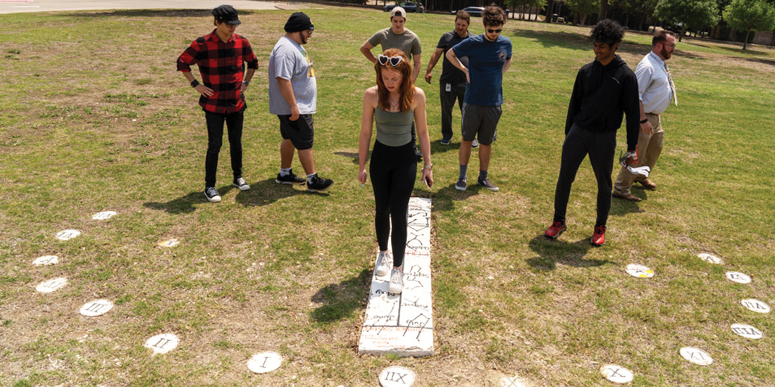 Allison stands on the sundial at Liberty High School. Photos by BRIAN ELLEDGE