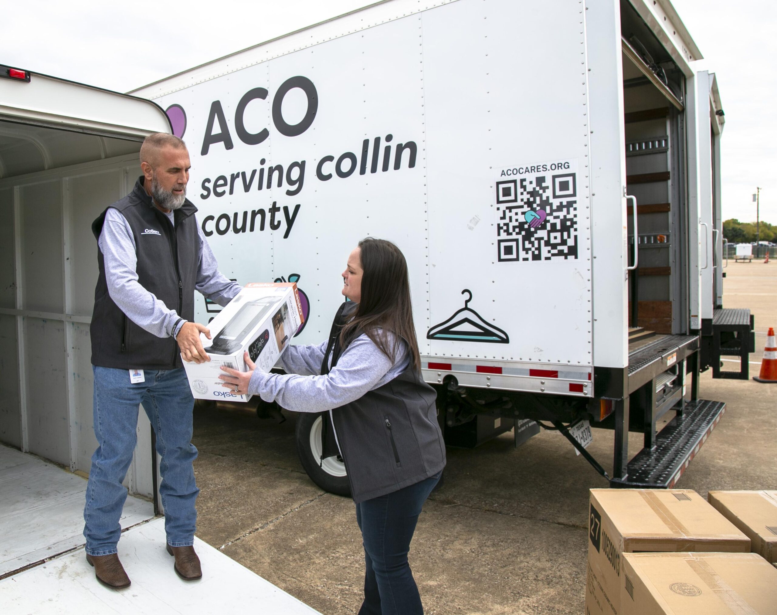 CoServ delivered heaters and blankets to All Community Outreach in Allen this week. Photos by NICHOLAS SAKELARIS/CoServ