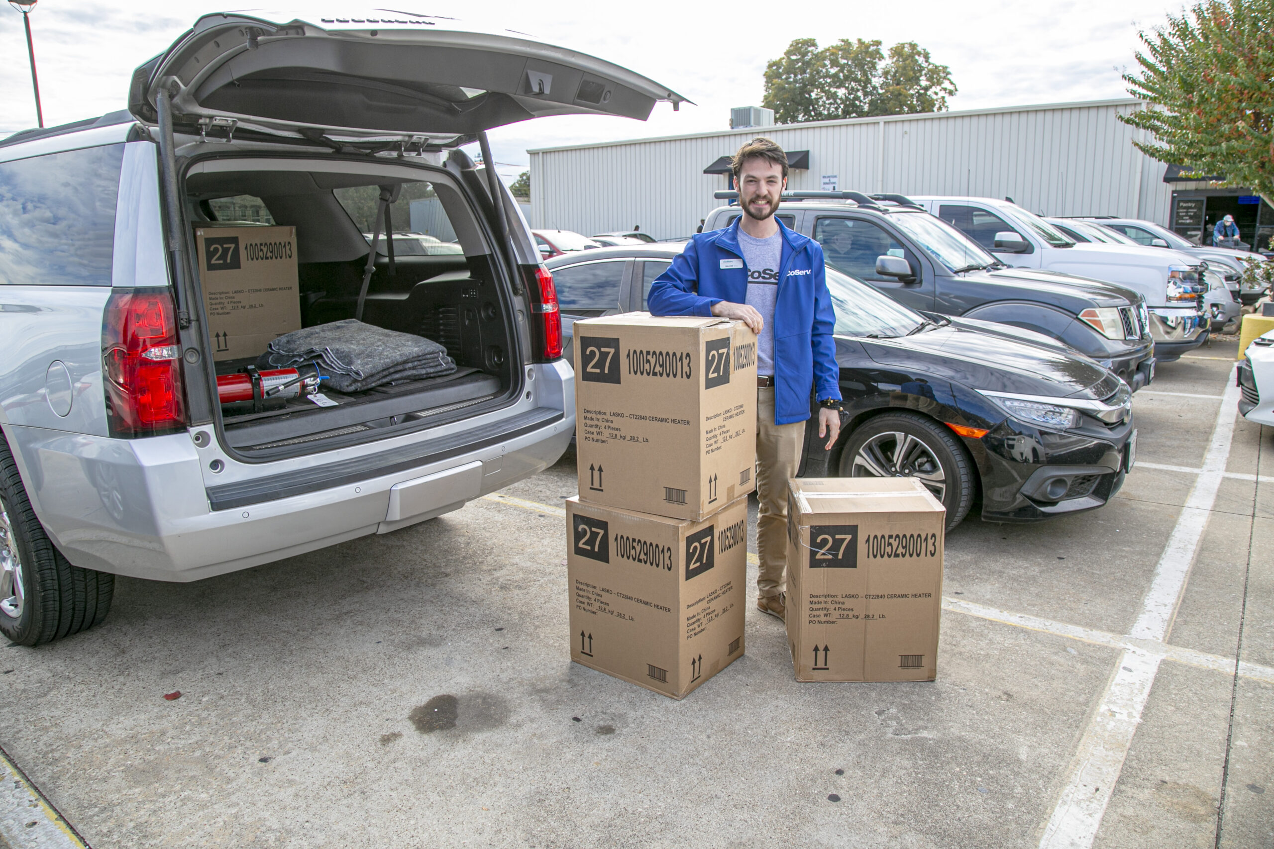 The CoServ Charitable Foundation delivers heaters to Christian Community Action. 