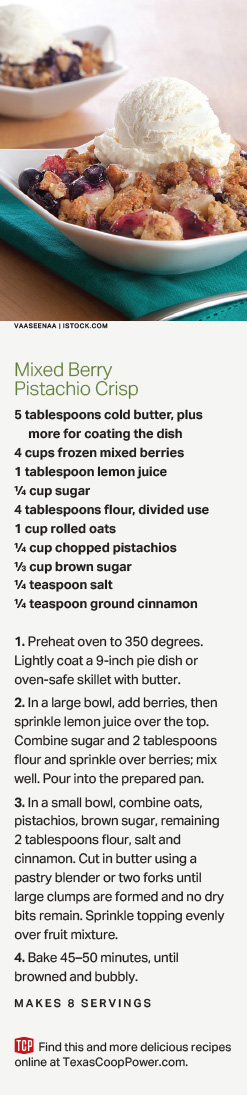 Mixed Berry Pistachio Crisp recipte