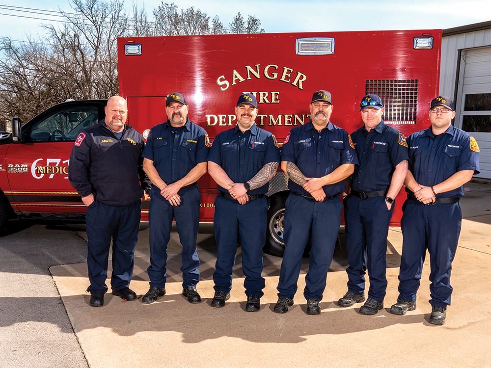 Sanger Fire department is the CoServ and TMS First Responders of the Race for the 2024 Autotrader EchoPark Automotive 400 race. Photo by BRIAN ELLEDGE