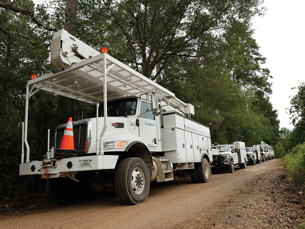 A convoy of CoServ vehicles ready to work in Georgia.