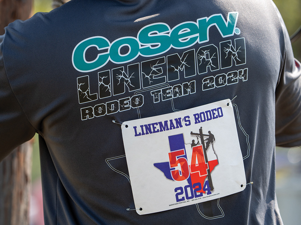 Our linemen showcase their skills by competing in the Texas Lineman’s Rodeo each July. Photo by BRIAN ELLEDGE