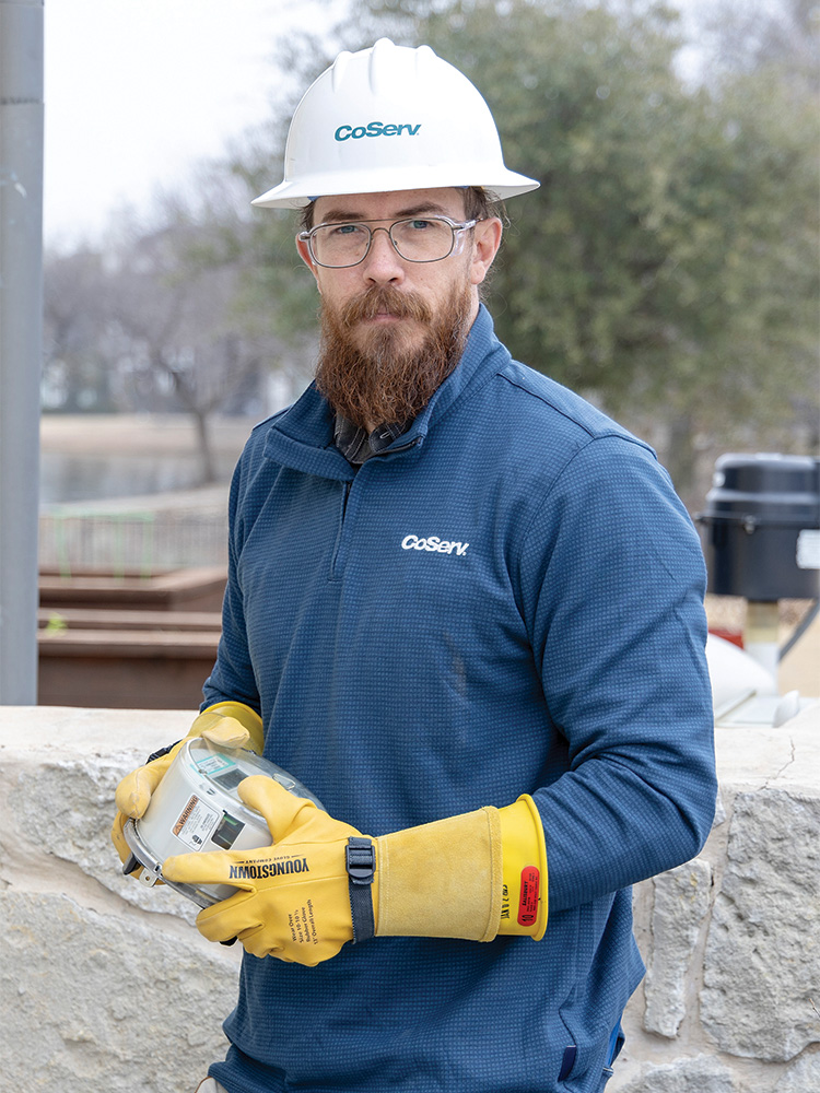 Craig Lay swaps out a meter at a Member’s house.