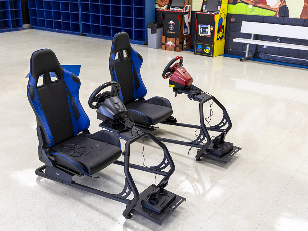 These specially designed gaming chairs were among the items purchased with grant funds from the CoServ Charitable Foundation. 