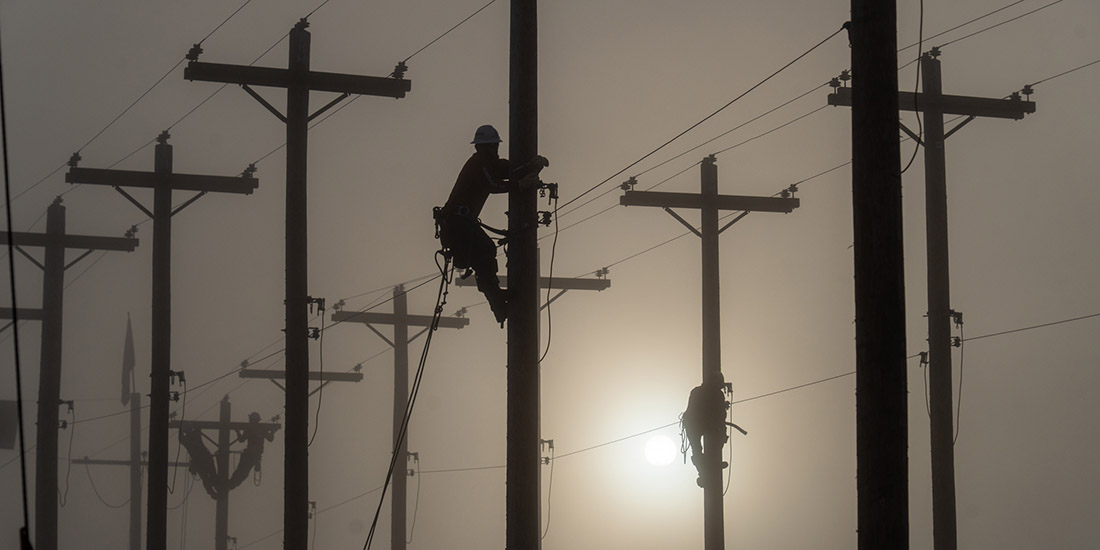 A fog rolled in early in the morning at the International Lineman's Rodeo outside Kansas City. Photos by BRIAN ELLEDGE