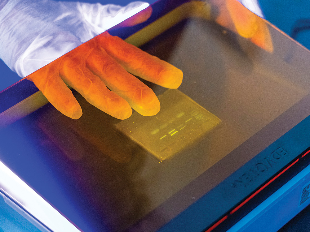 Lewisville High School teacher Rebecca DeLozier uses a Lewisville Education Foundation (LEF) grant funded by the CoServ Charitable Foundation (CCF) to teach students about DNA.