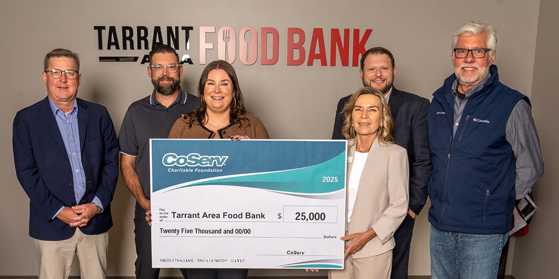 The CoServ Charitable Foundation awarded the Tarrant Area Food Bank a grant to purchase food that will be distributed throughout Denton County.  Photo by BRIAN ELLEDGE