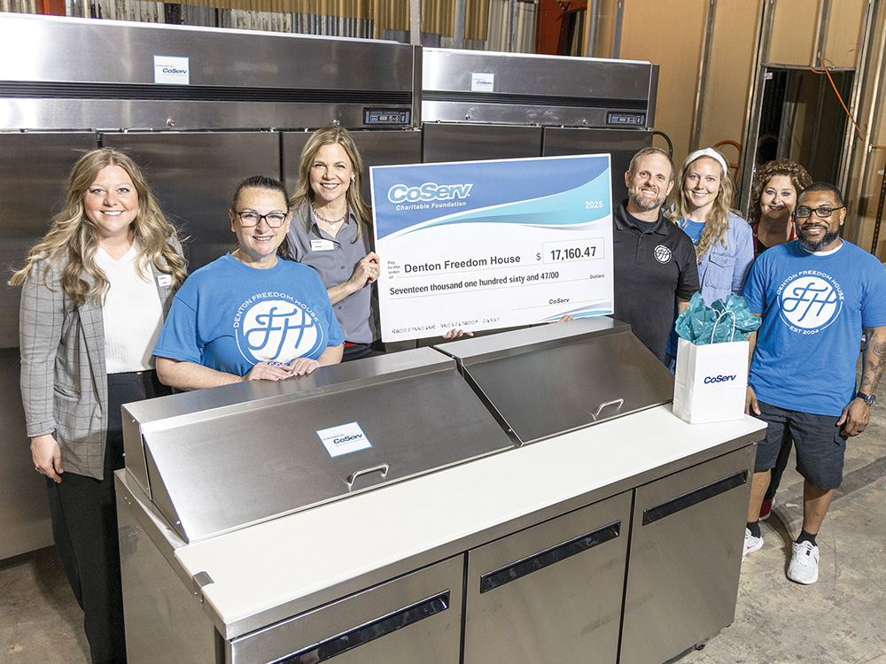 D: CCF Check Presentation for new refrigeration Equipment for the Denton Freedom House Food Pantry, purchased through a CCF Grant.