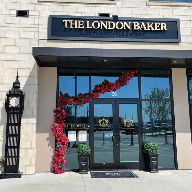The London Baker locations: 

2540 King Arthur Boulevard Suite 111
Lewisville, Texas 75056 

4440 State Highway 121, Suite 60
Lewisville, Texas 75056 

TheLondonBaker.com