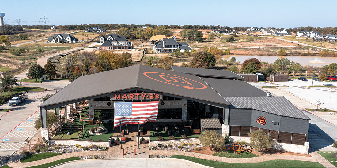Aerial photo of Marty B's in Bartonville, TX. Photo by KEN OLTMANN | CoServ