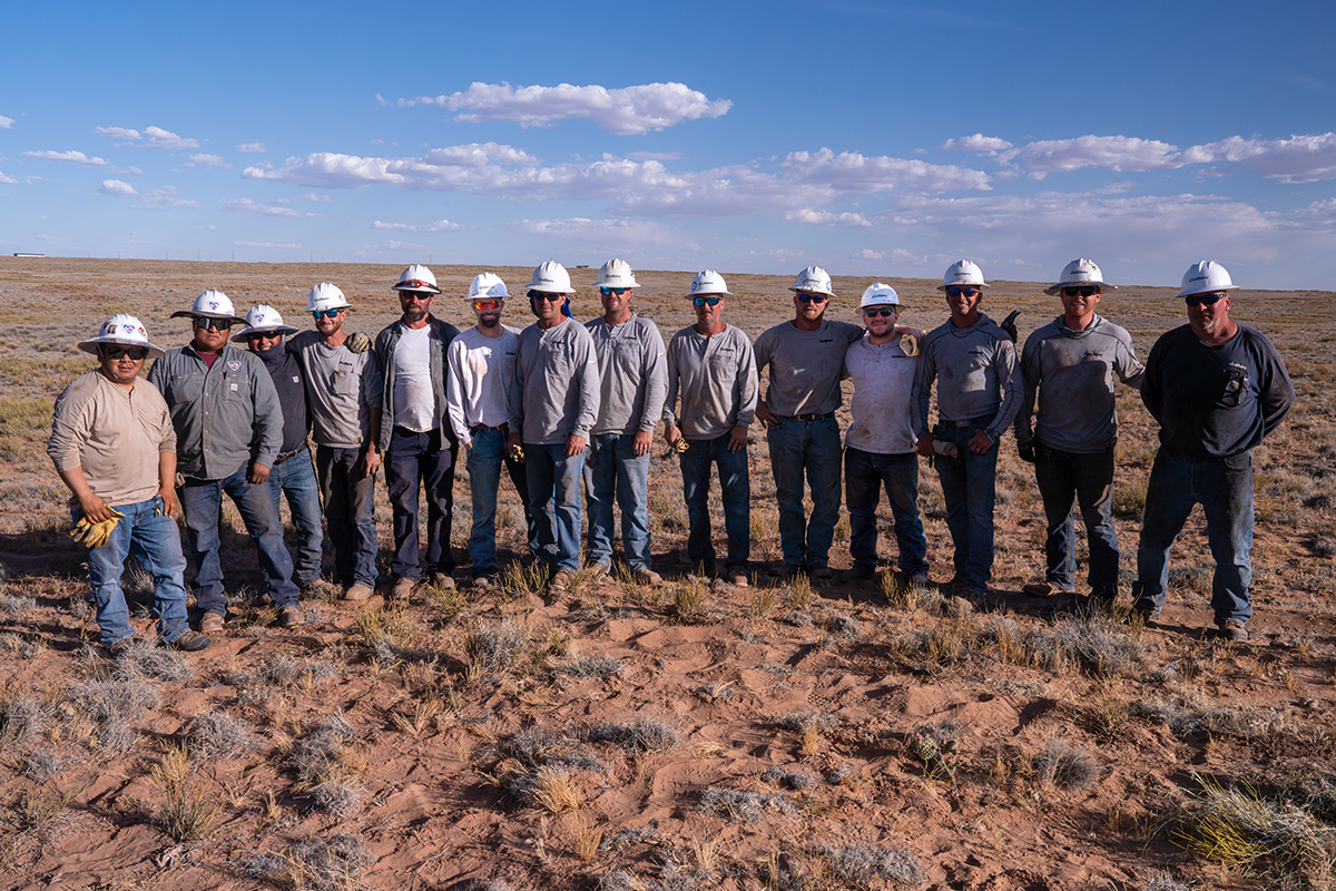 First crew of CoServ Linemen and Fleet Maintenance working in the Navajo Nation, participating in Light Up Navajo. Working around Tuba City and Cameron, Arizona.