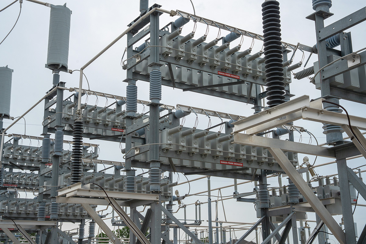 Capacitor banks help maintain proper voltage levels and improve the efficiency of delivering electricity across the system. 