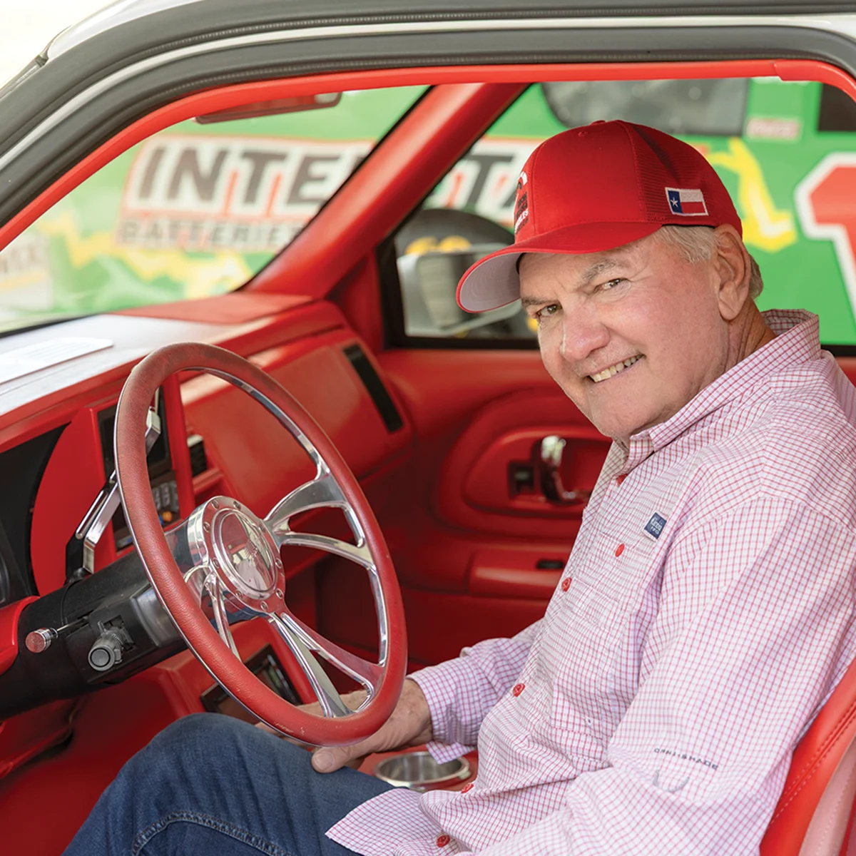 A lowered Chevrolet C10 pickup is perhaps the fastest vehicle in Rusty Vaughn’s collection at Iron Horse Stables Foundation. 