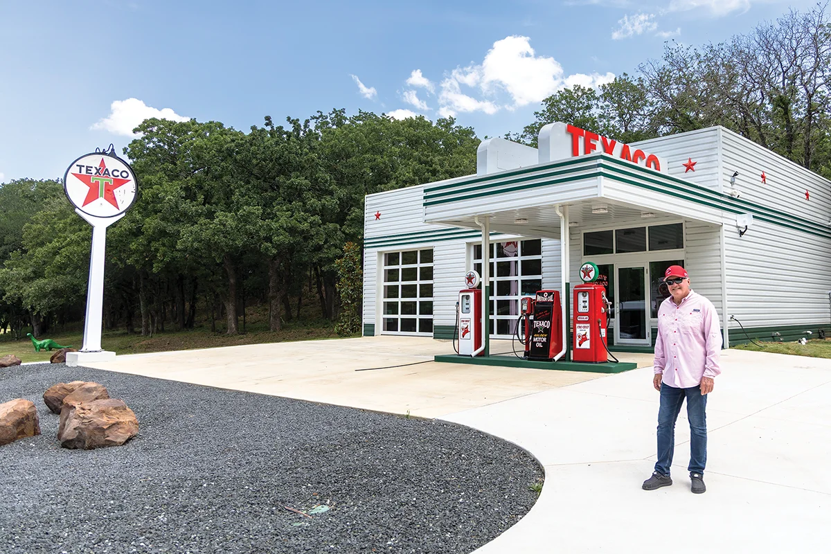 Jerry’s Texaco was named in memory of Rusty’s friend, Jerry Brierton, a fellow car collector whose legacy lives on through this heartfelt tribute. Photos by KEN OLTMANN