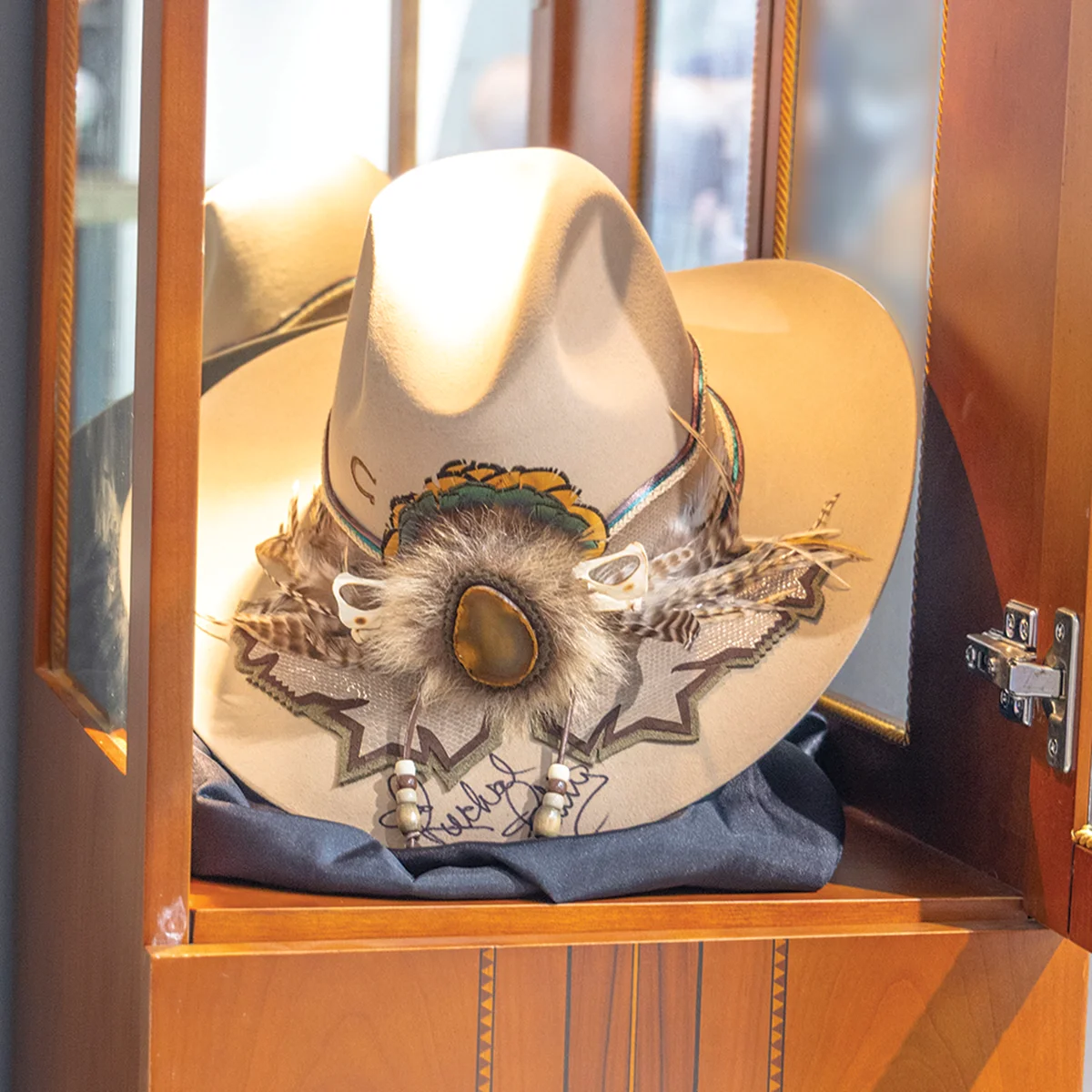 A prized piece of NASCAR history: Richard Petty’s trademark hat, won by Rusty Vaughn at a charity auction.
Vaughn recalls “plucking it right off Richard’s head.”