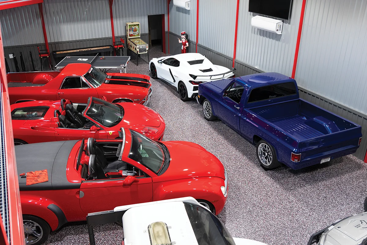 A portion of Rusty Vaughn’s car collection.